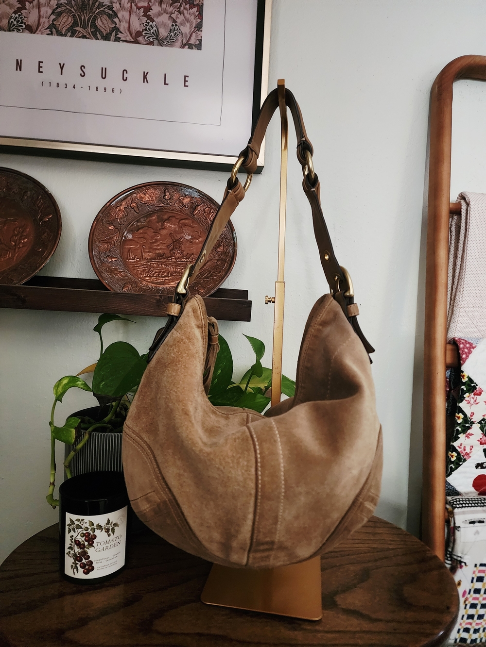 Coach Suede Hobo Shoulder Bag - Picture 2 of 8